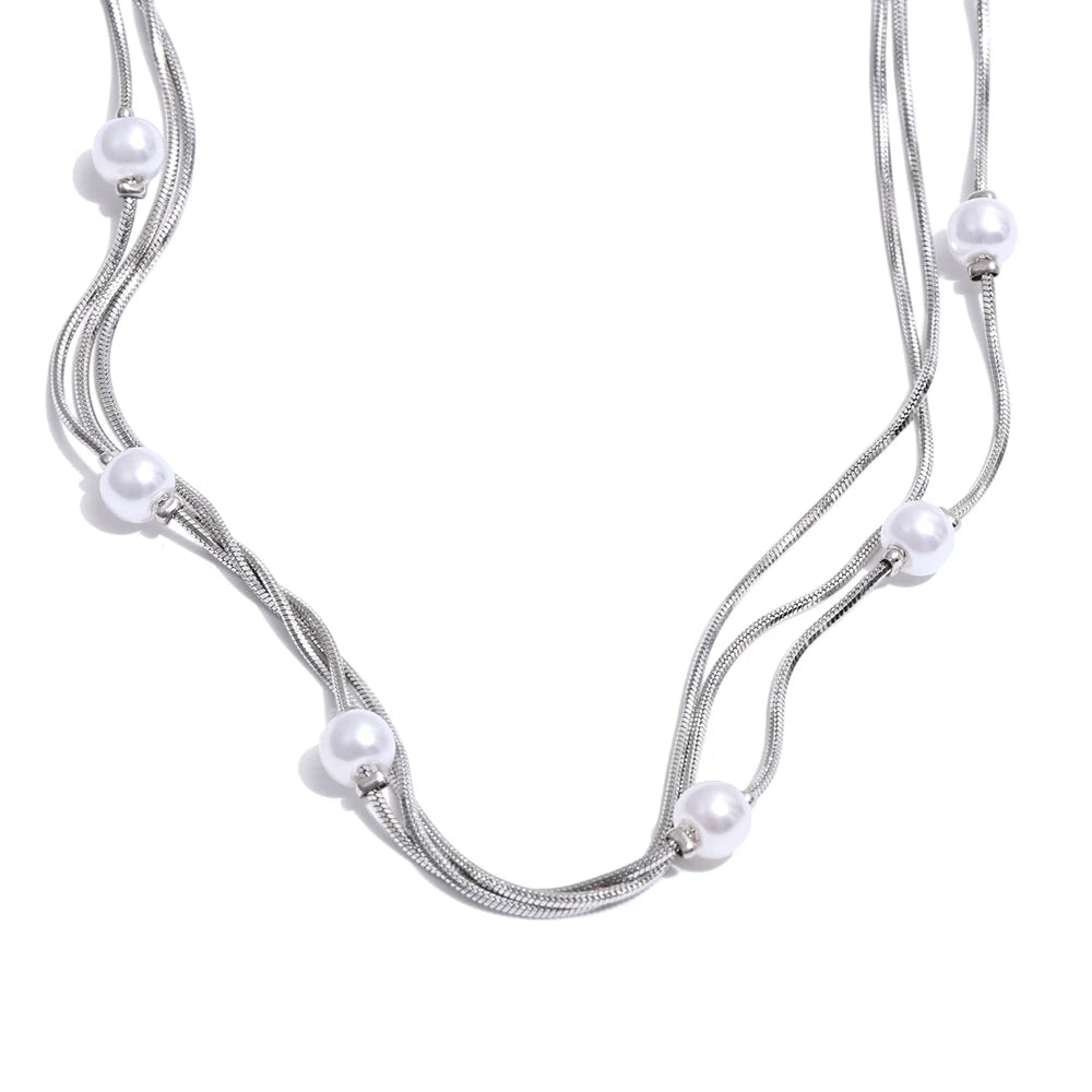 Colar Trio com Pérolas Banhado em Ouro 18K