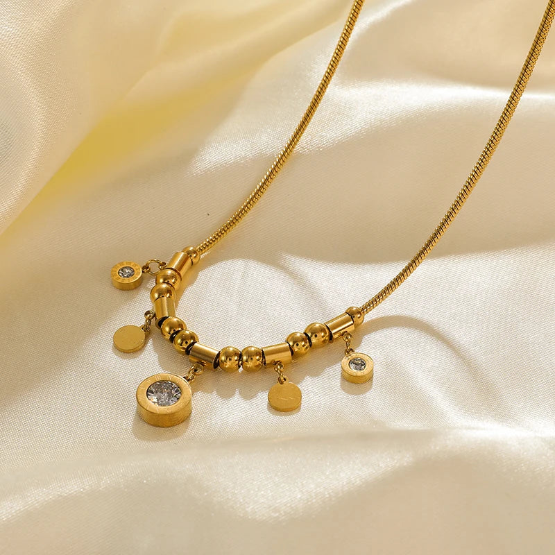 Conjunto Pingentes Zircônias Banhado em Ouro 18K