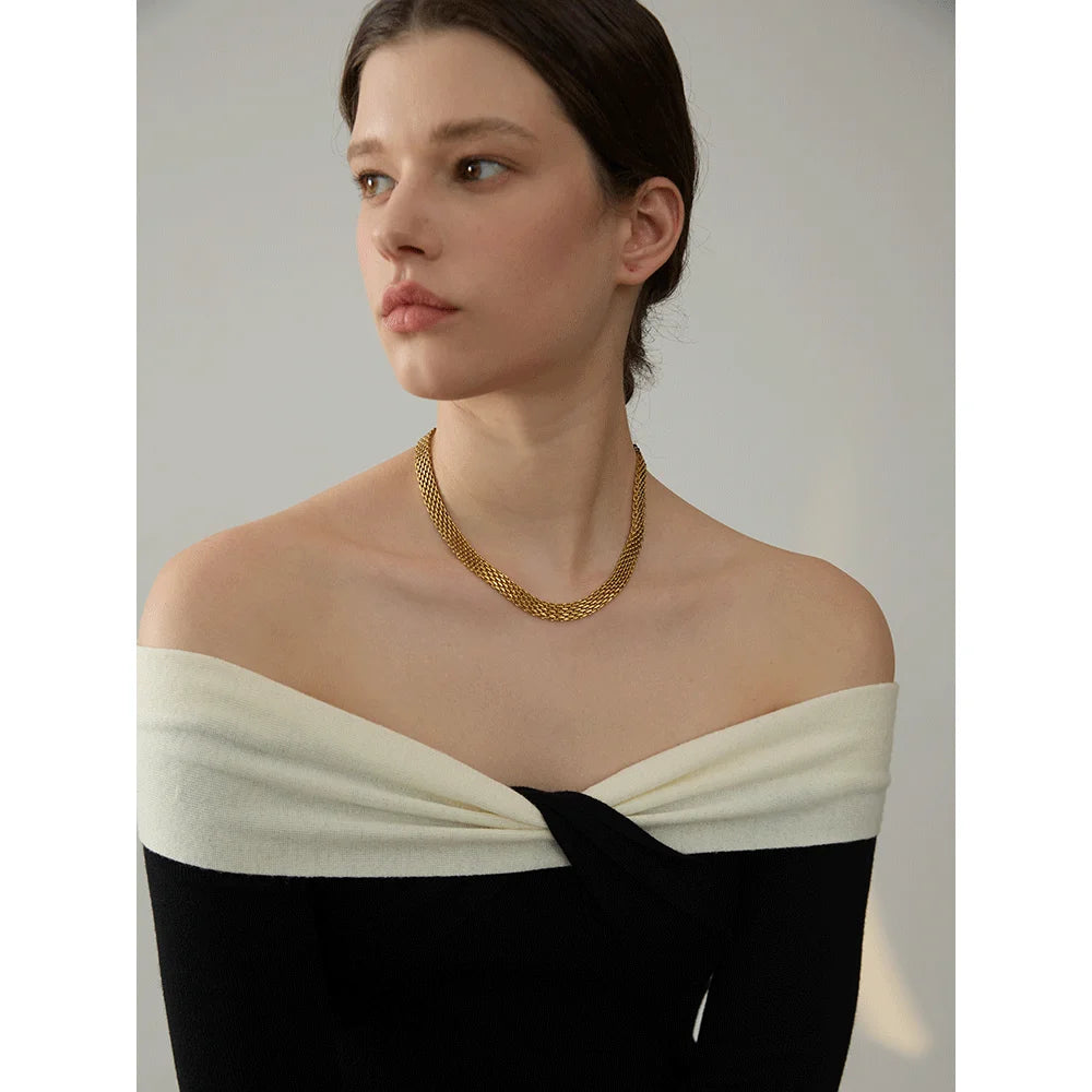 Colar Bella Trançada Banhado em Ouro 18K