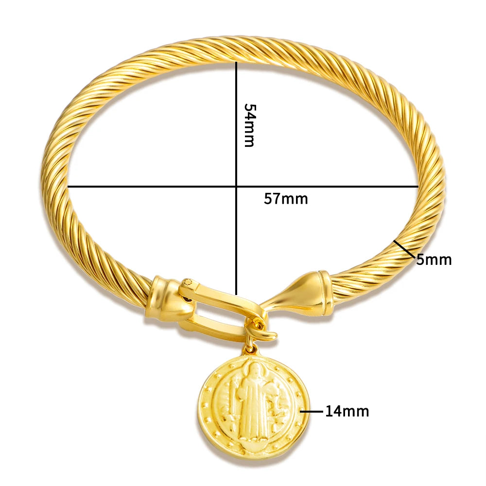 Bracelete São Bento Banhado em Ouro 18K