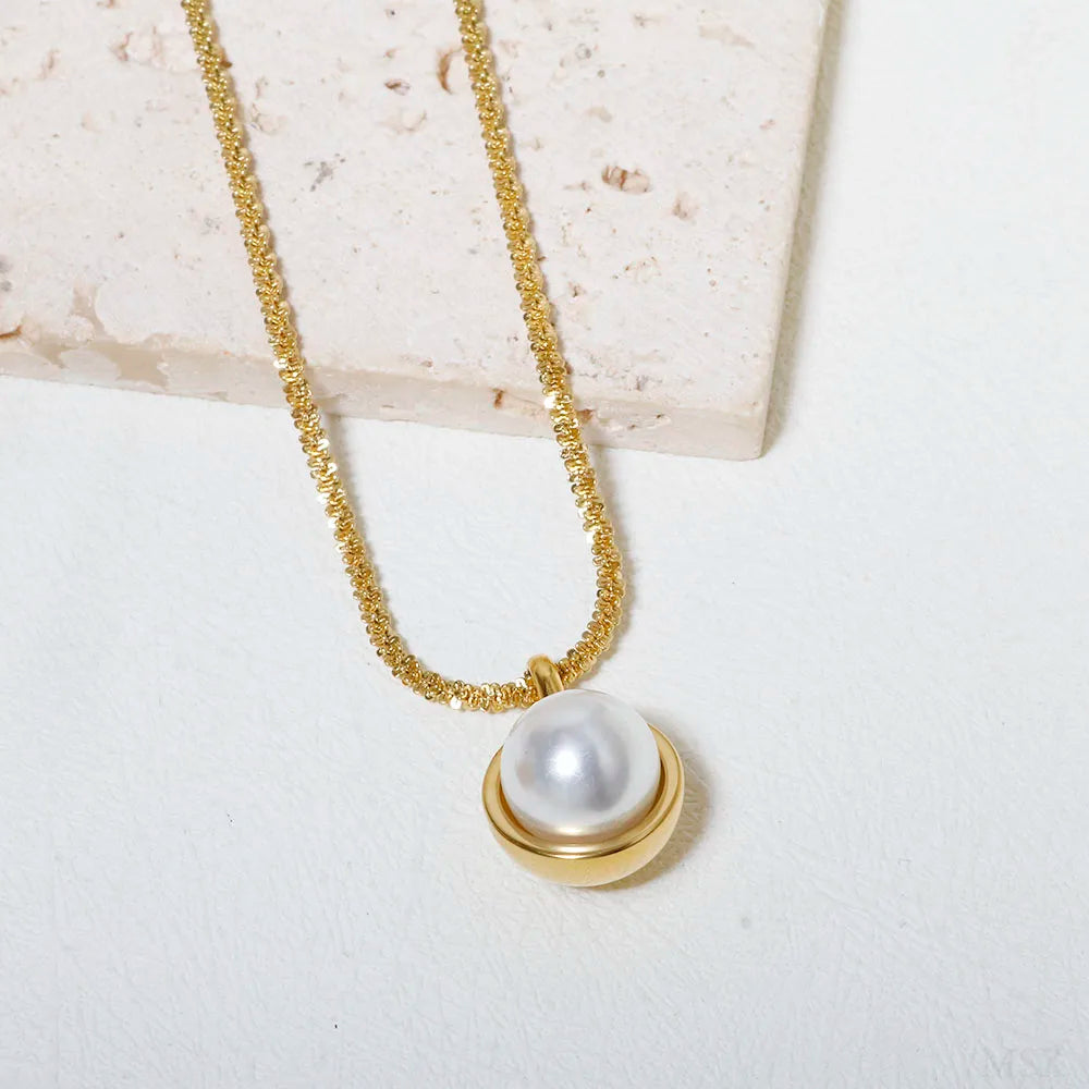 Colar Pérola Banhado em Ouro 18K