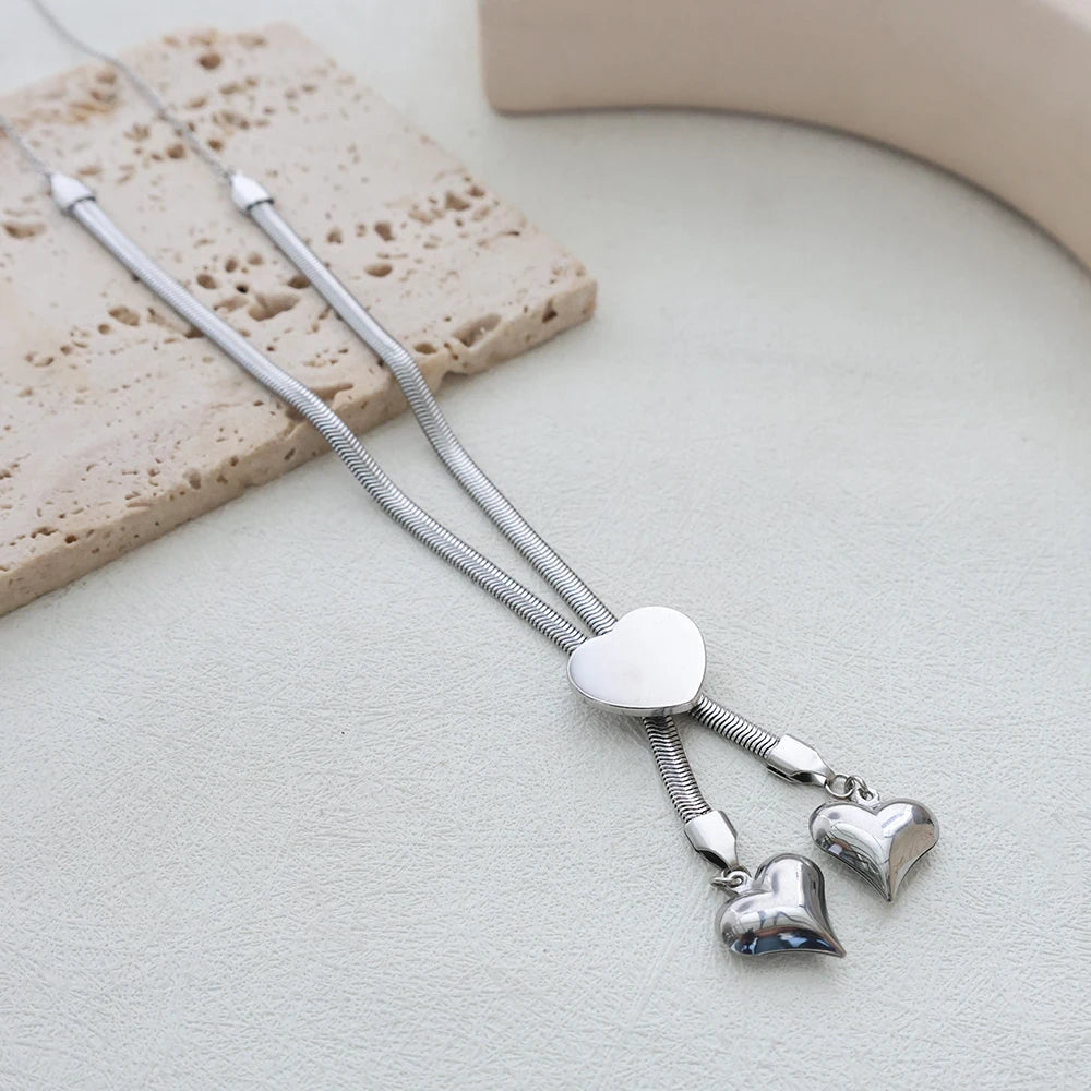 Colar 2 Corações Banhado em Ouro 18K