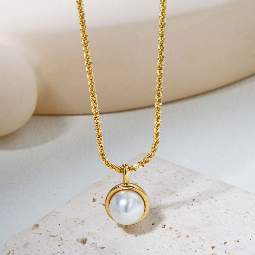 Colar Pérola Banhado em Ouro 18K