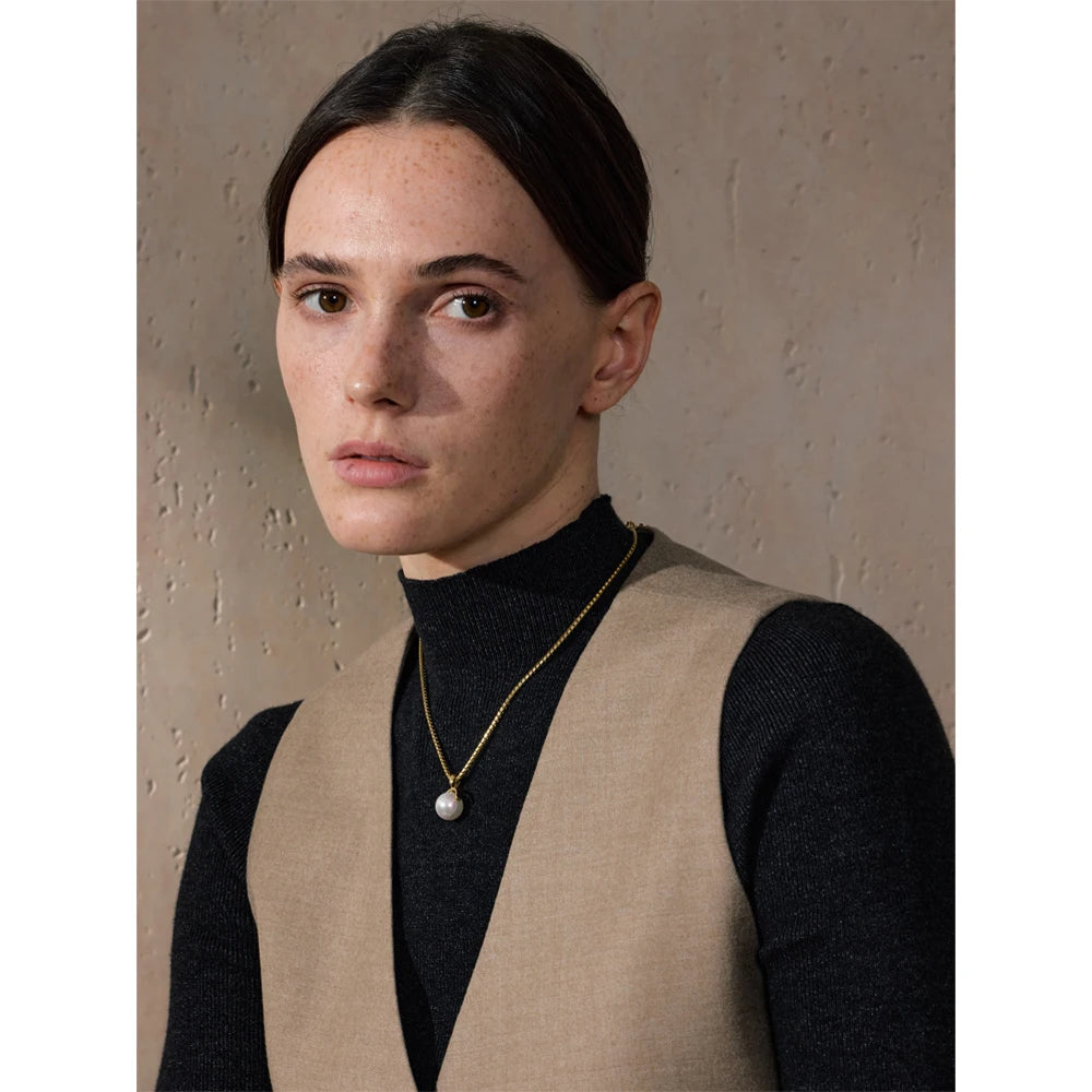 Colar Pingente Pérola Banhado em Ouro 18K