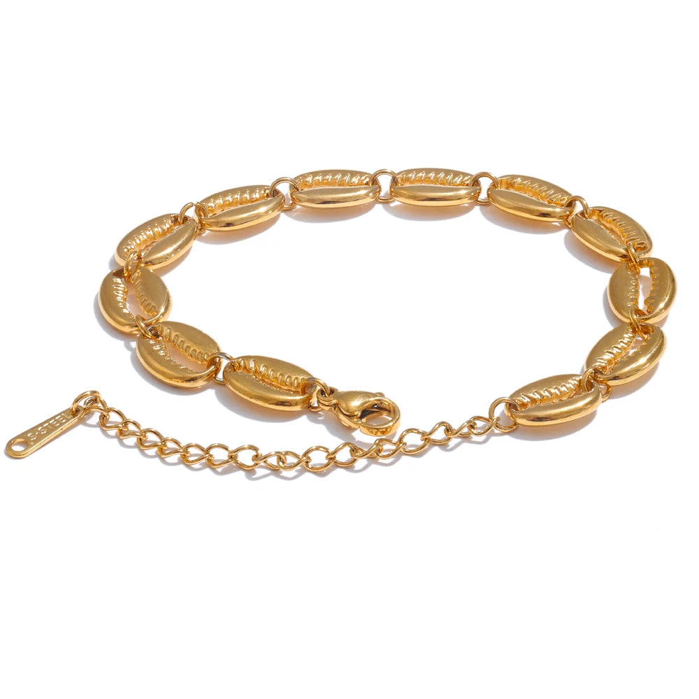 Pulseira Conchas Banhado em Ouro 18K