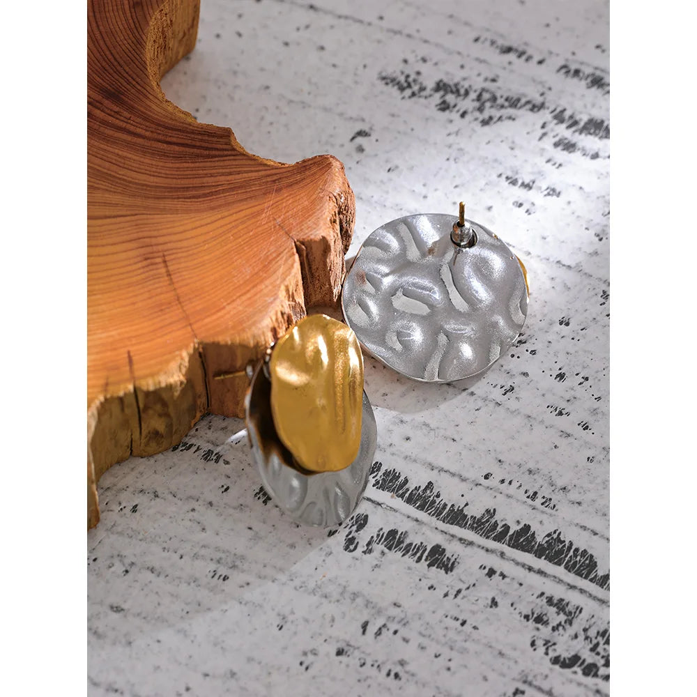 Brinco Chapeado Duplo Banhado em Ouro 18K