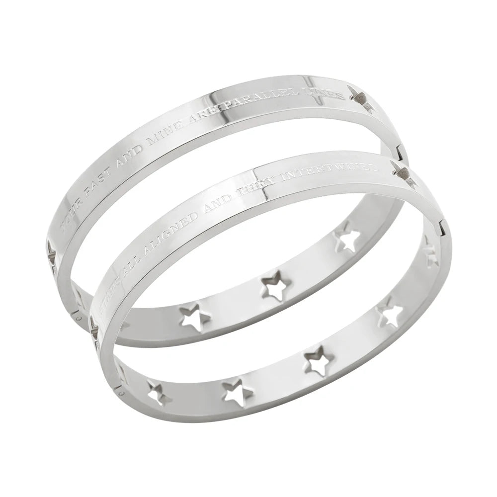 Conjunto Braceletes Estrelas Banhado em Ouro 18K