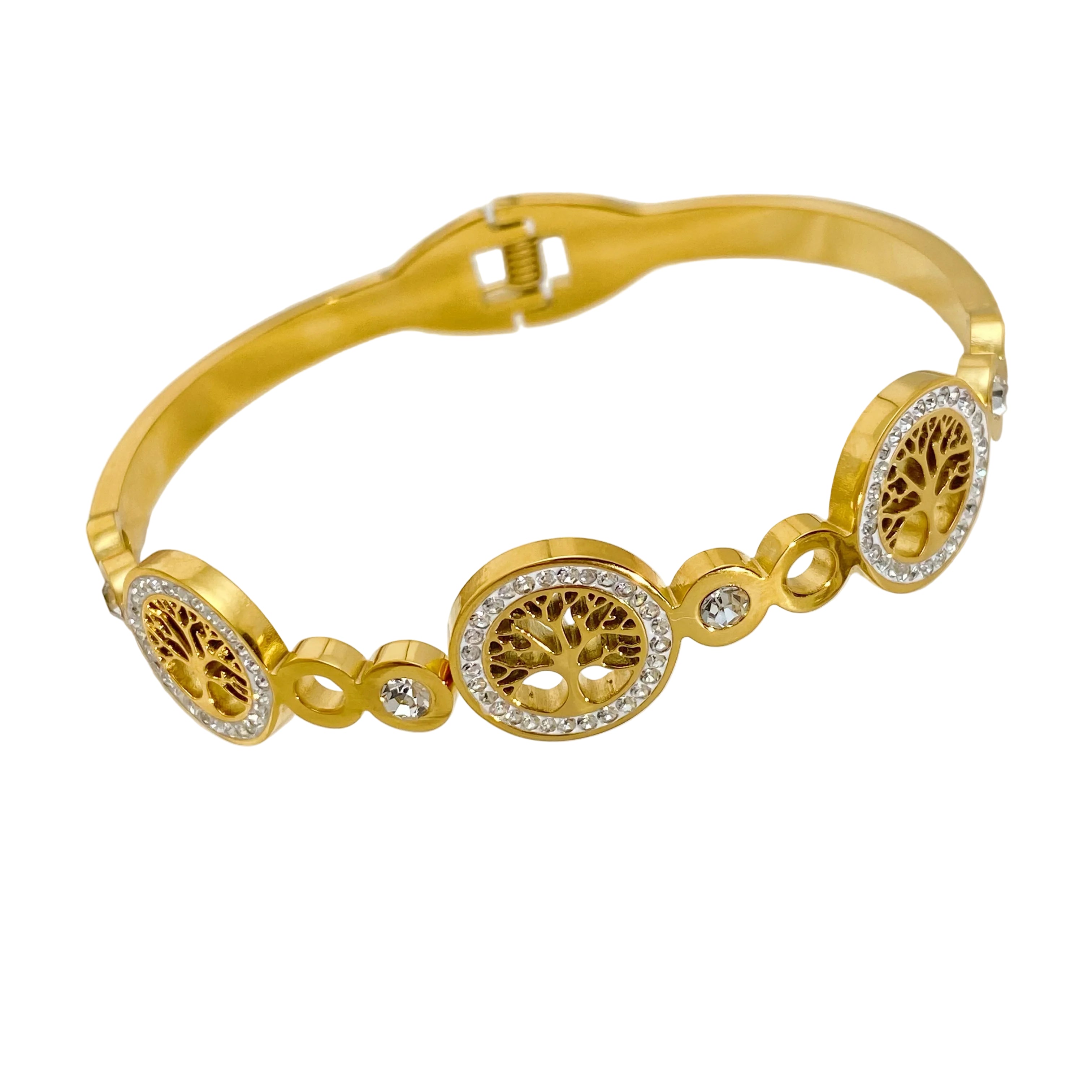 Bracelete 3 Árvores Banhado em Ouro 18K