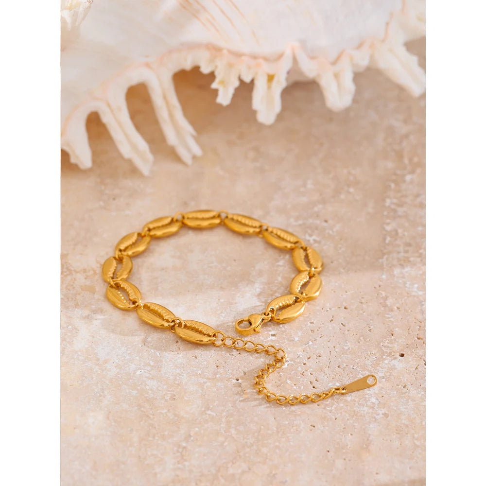 Pulseira Conchas Banhado em Ouro 18K