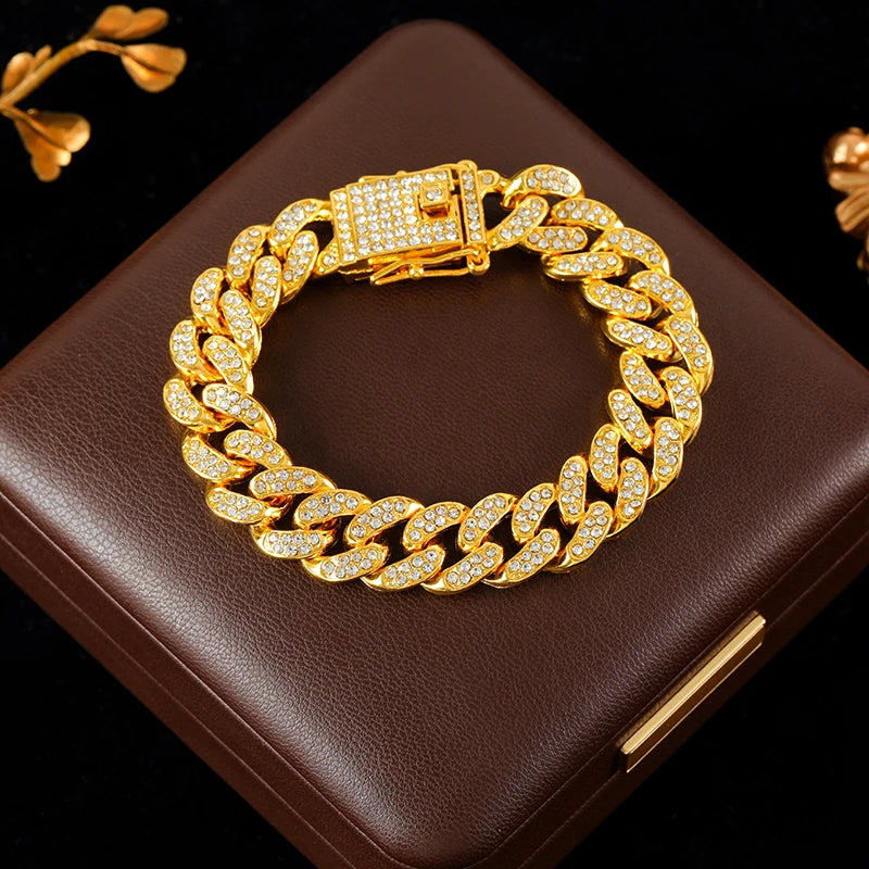 Pulseira Cubana Banhado em Ouro 18K
