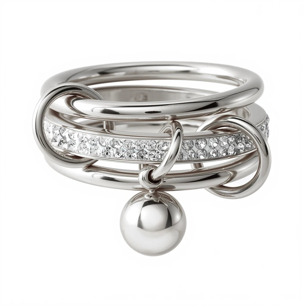 Anel Trio Angel Banhado em Ouro 18K