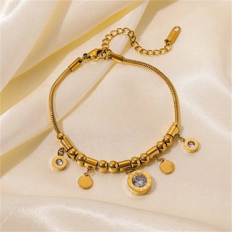 Conjunto Pingentes Zircônias Banhado em Ouro 18K