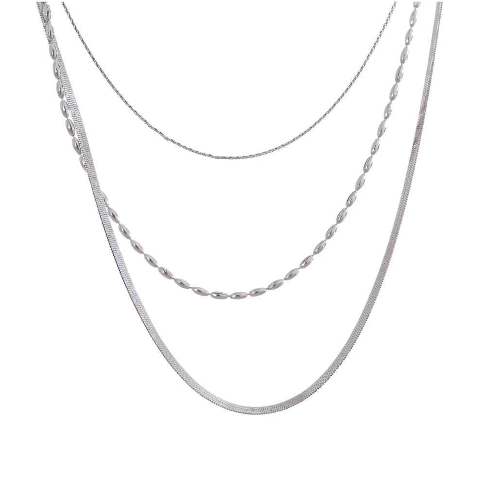 Colar Triplo Maggie Banhado em Ouro 18K