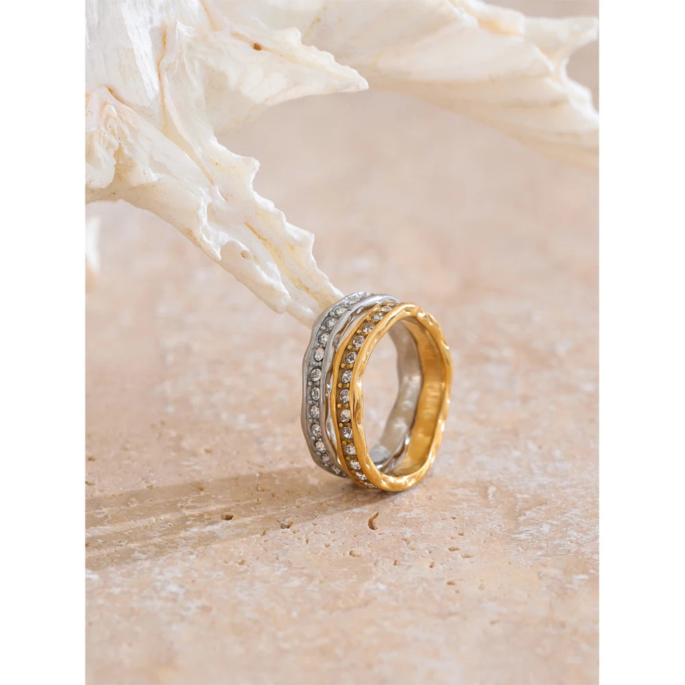 Anel Verona Zircônia Banhado em Ouro 18K