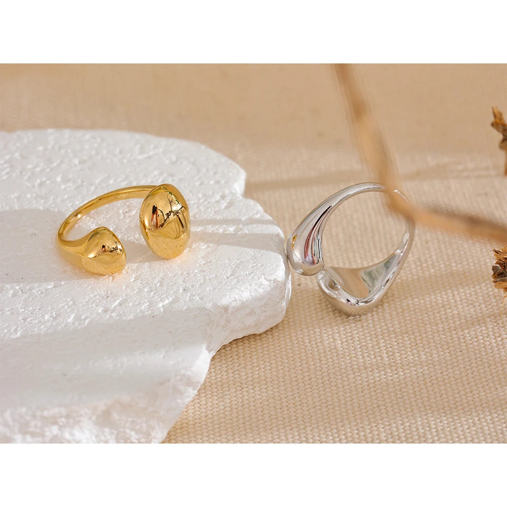 Anel Regulável Eclipse Banhado em Ouro 18K