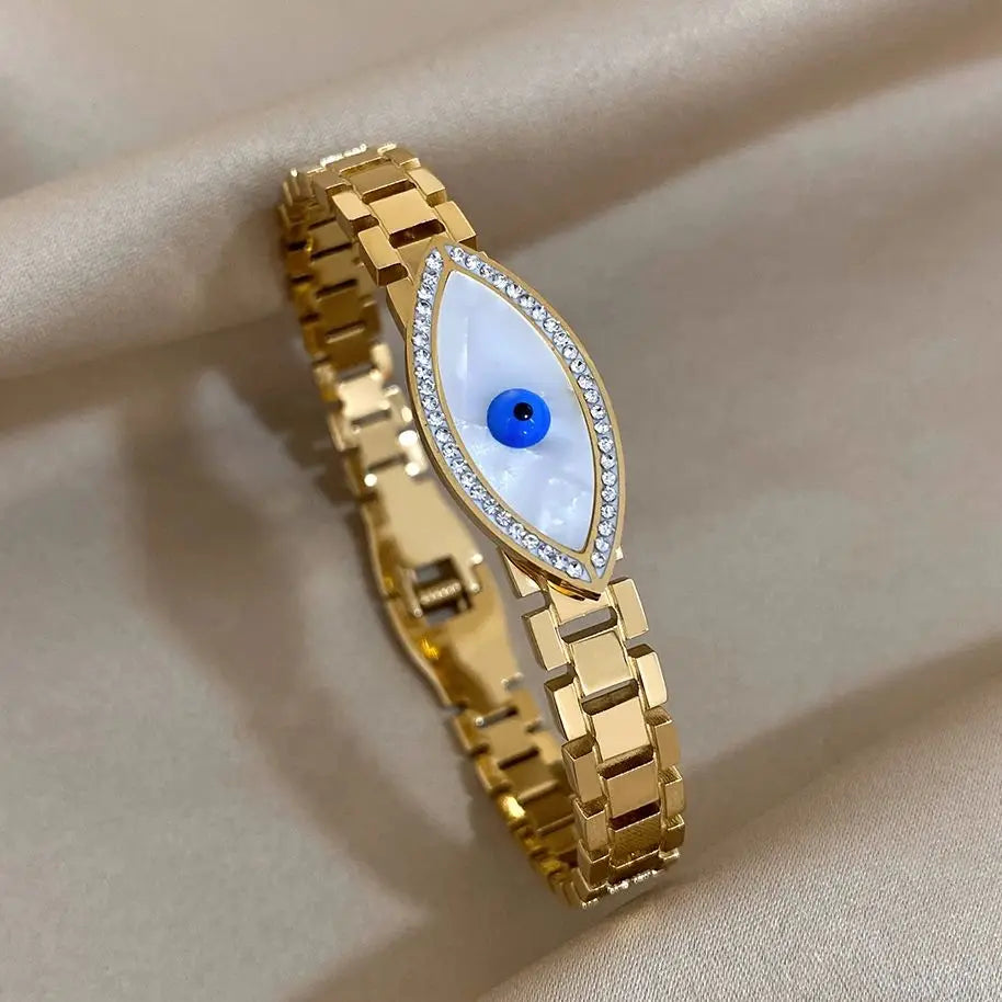 Bracelete Olho Grego Banhado em Ouro 18K