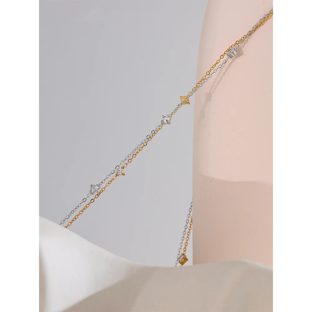 Colar Zircônias Banhado em Ouro 18K