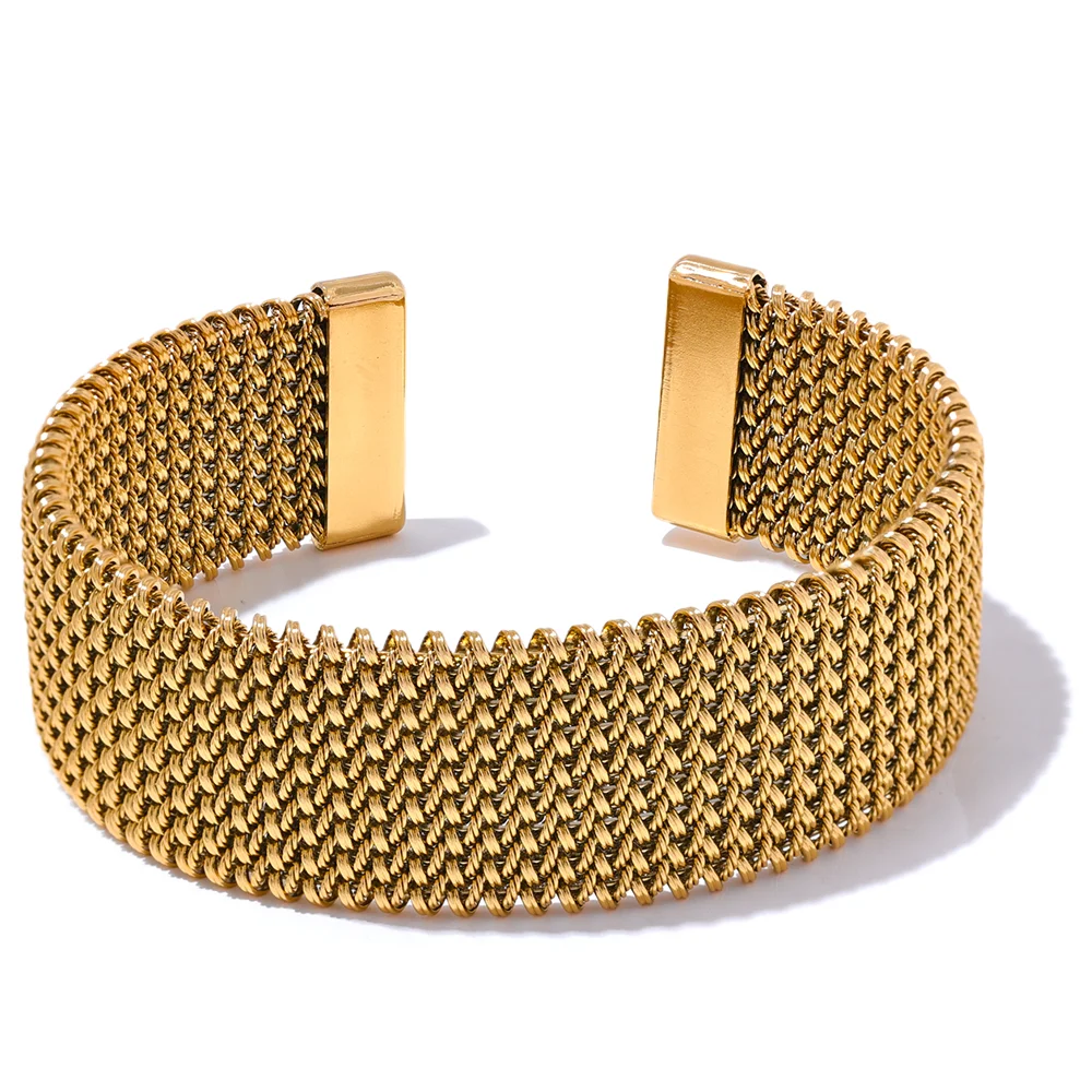 Bracelete Luxo 23mm Banhado em Ouro 18K