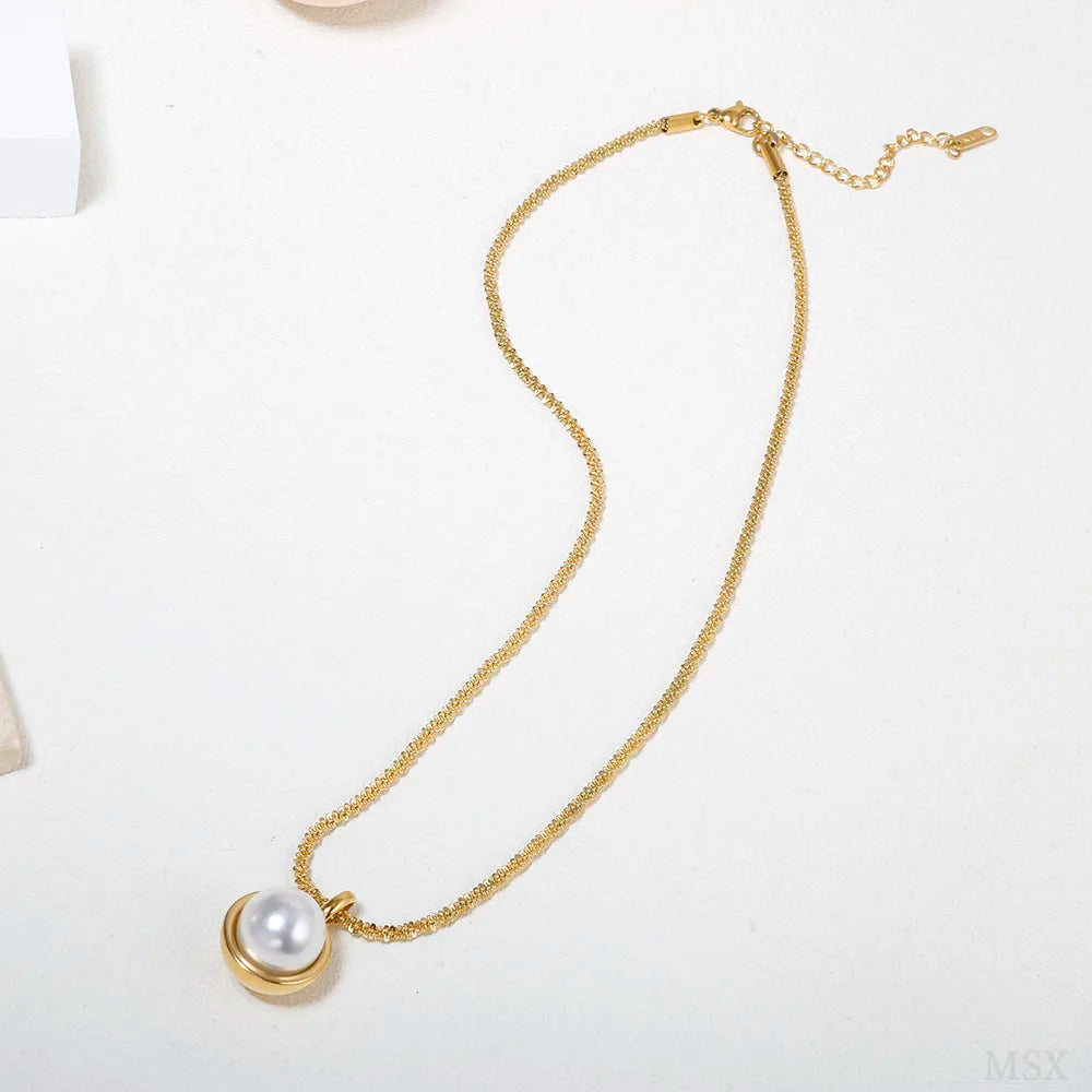 Colar Pérola Banhado em Ouro 18K