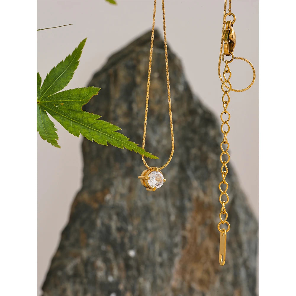 Colar Ponto de Luz Banhado em Ouro 18K