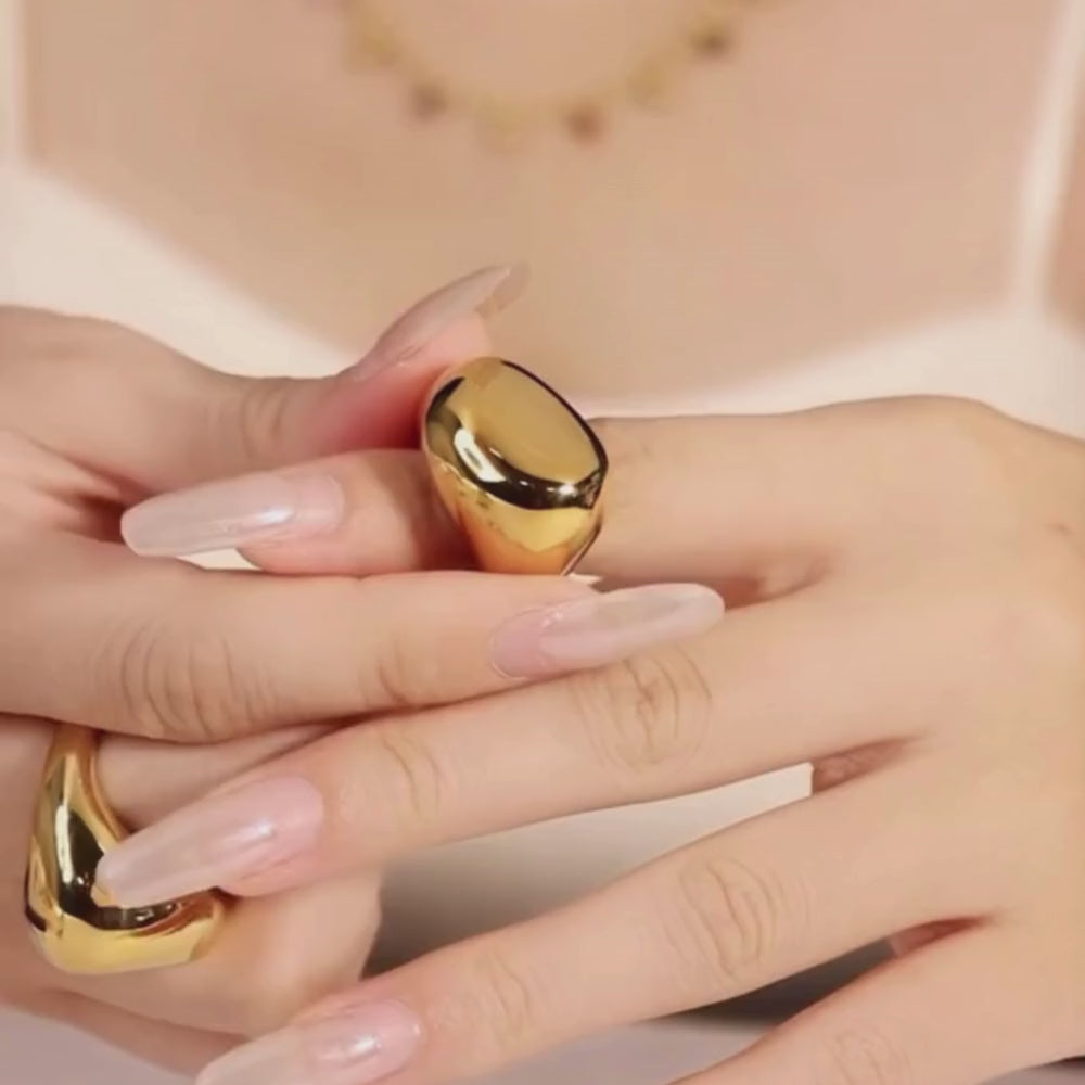 Anel Irregular Banhado em Ouro 18K